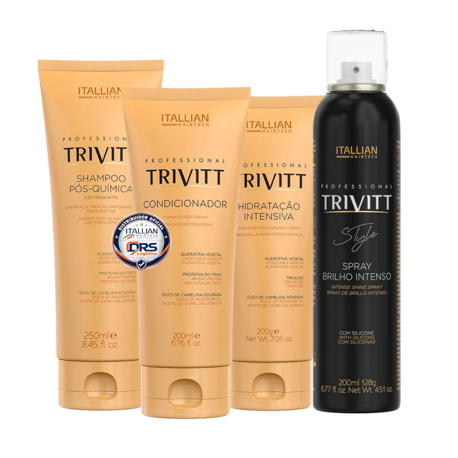 Kit Trivitt Home Care Manutenção + Spray Brilho Intenso (4 Itens)