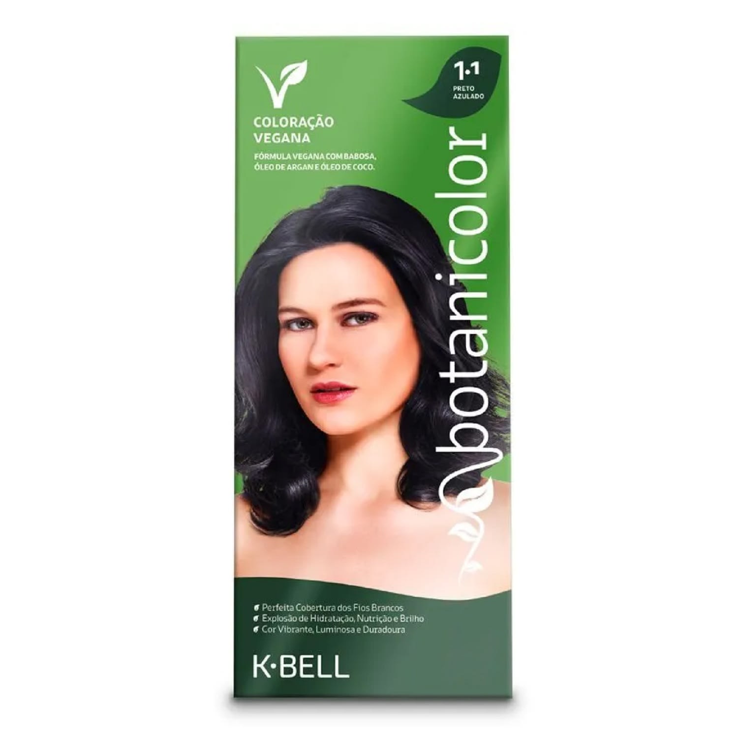 K-BELL KIT COLORAÇÃO VEGANA BOTANICOLOR 1.1 PRETO AZULADO