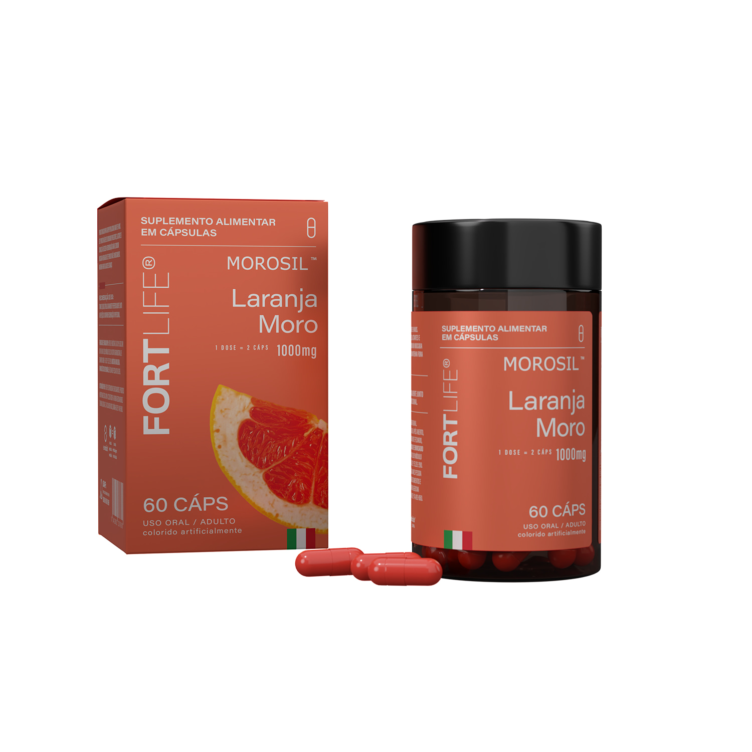 Morosil - Laranja Moro 1000mg 60 Cápsulas FortLife