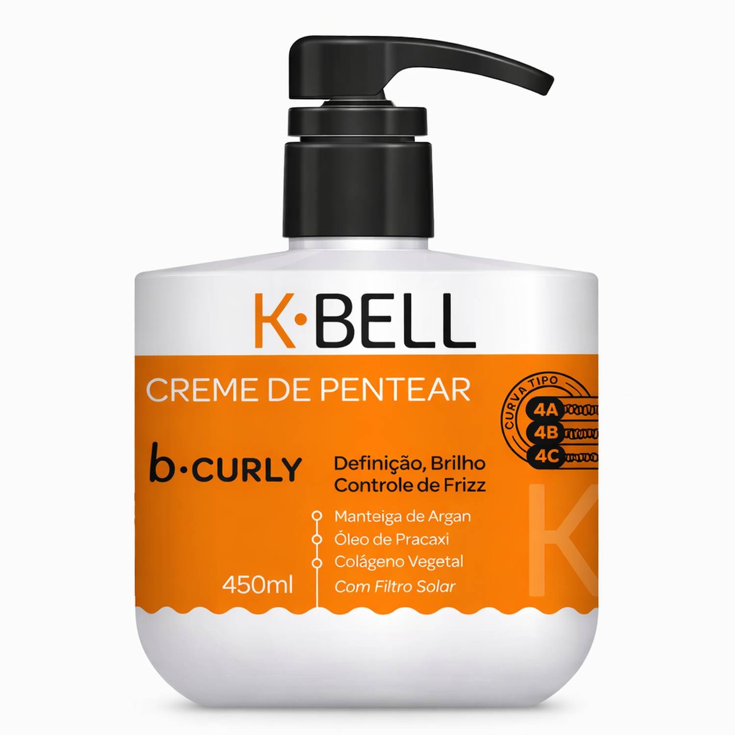 K-BELL B-CURLY CREME DE PENTEAR CURVA TIPO 4A 4B 4C 450ml