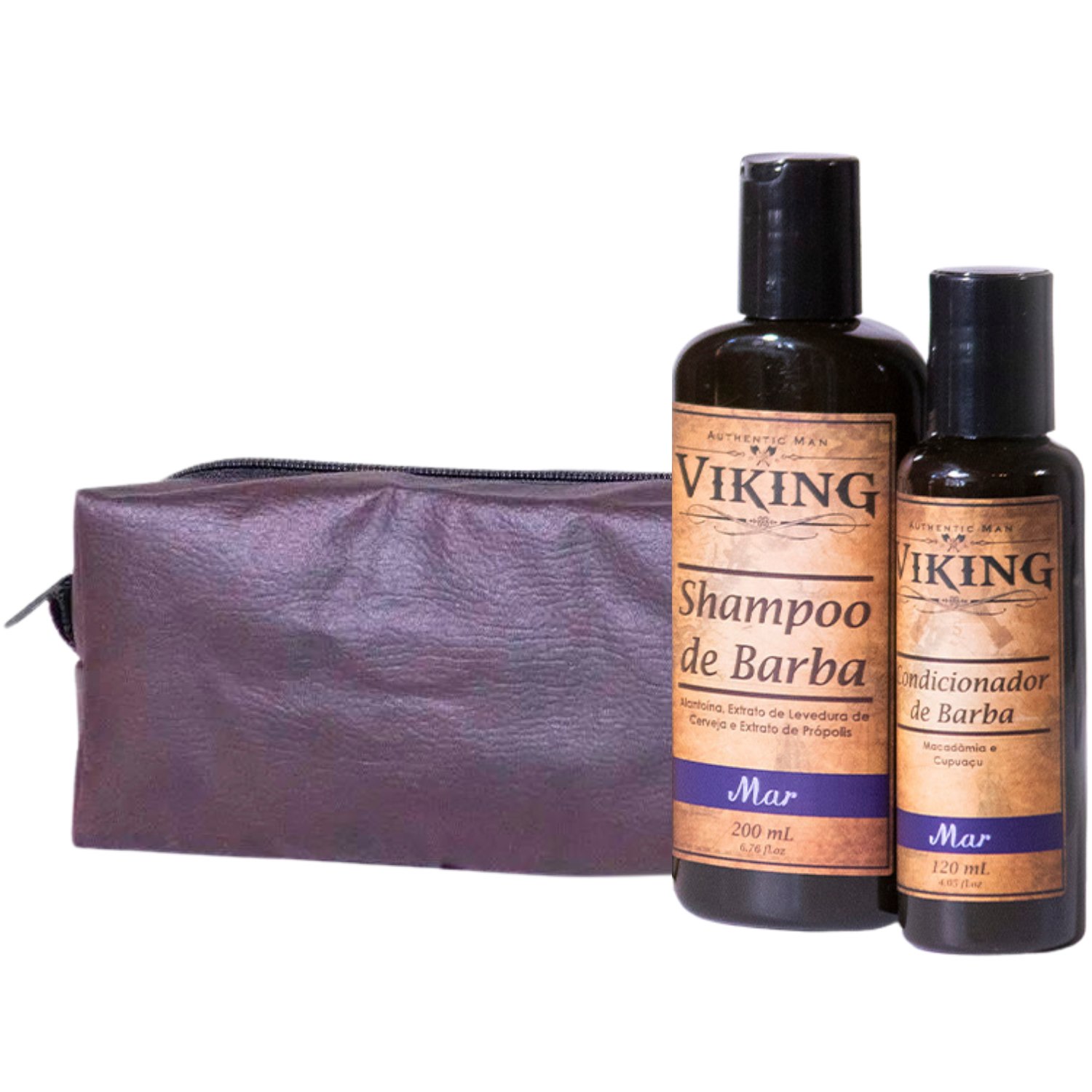 Kit Necessaire - Shampoo e Condicionador de Barba - Mar - Viking