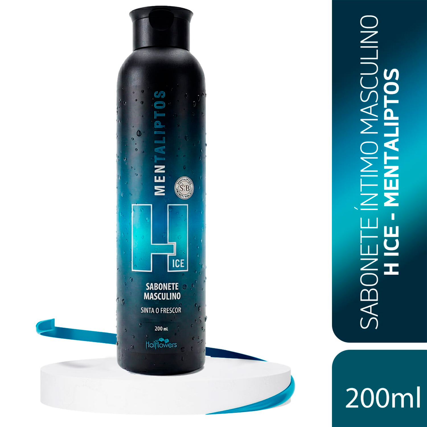 Sabonete Íntimo H Ice Masculino Vegano Mentaliptos Ice 200ml Refrescância Intensa Controle de Odor Frescor