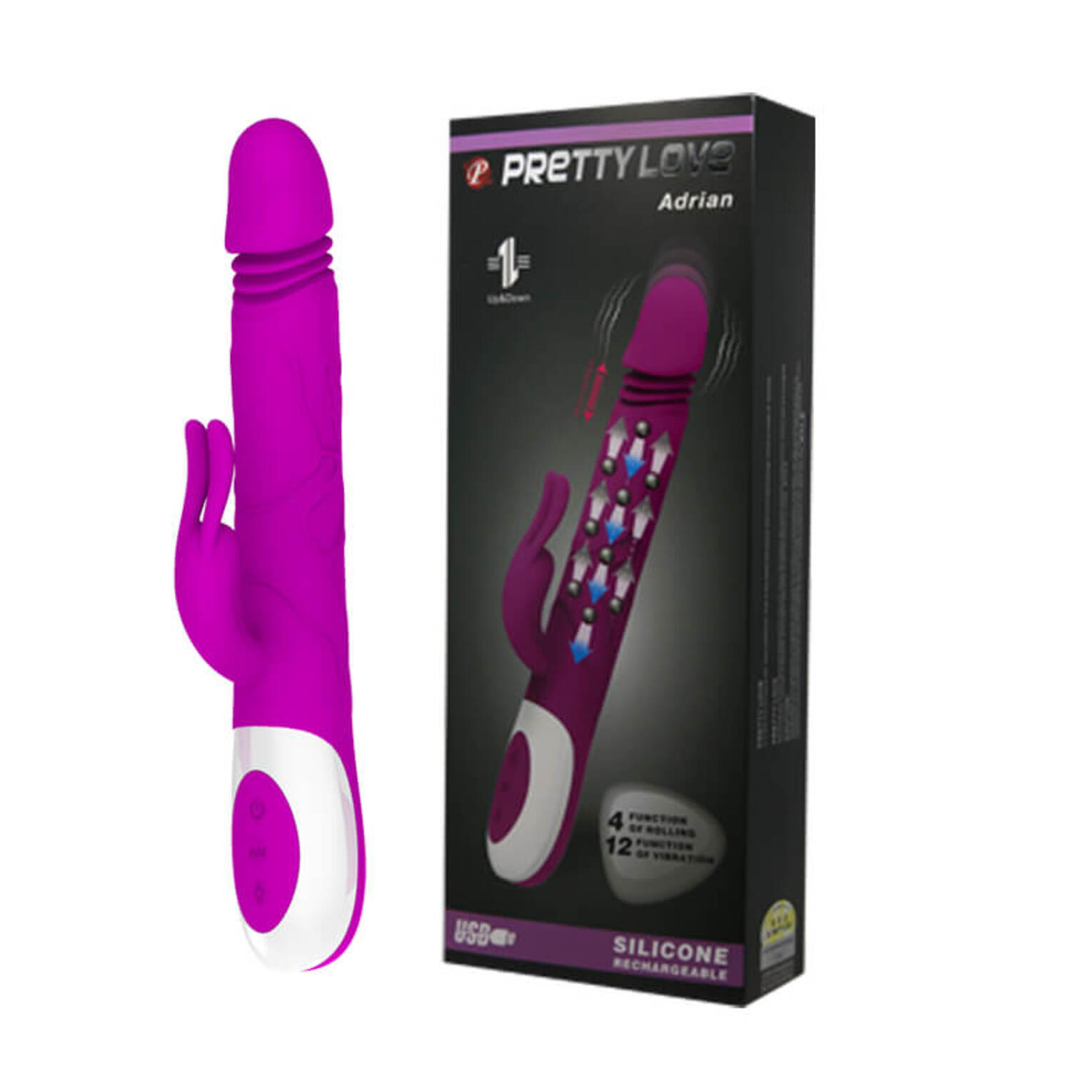 Vibrador Rabbit com 12 Vibrações e Vai vem | Pretty Love