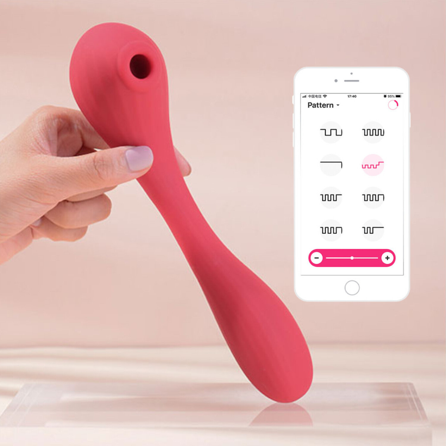 Vibrador de Ponto G e Clítoris com Vibro e App - Vermelho