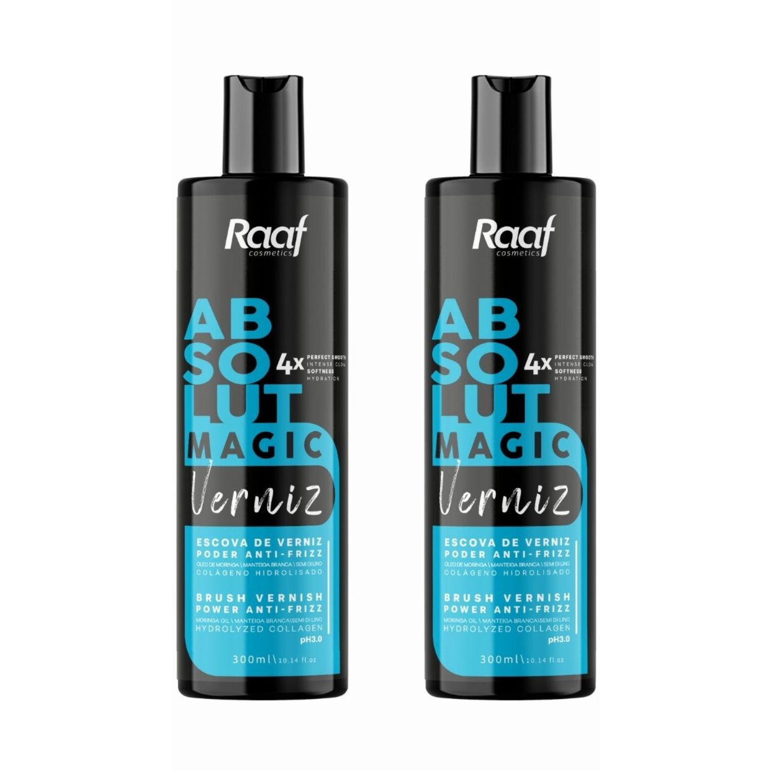 Kit 2 Alisamento Capilar Máscara Progressiva Absolut Magic Verniz Poder Anti-frizz Raaf Cosmetics – 300ml