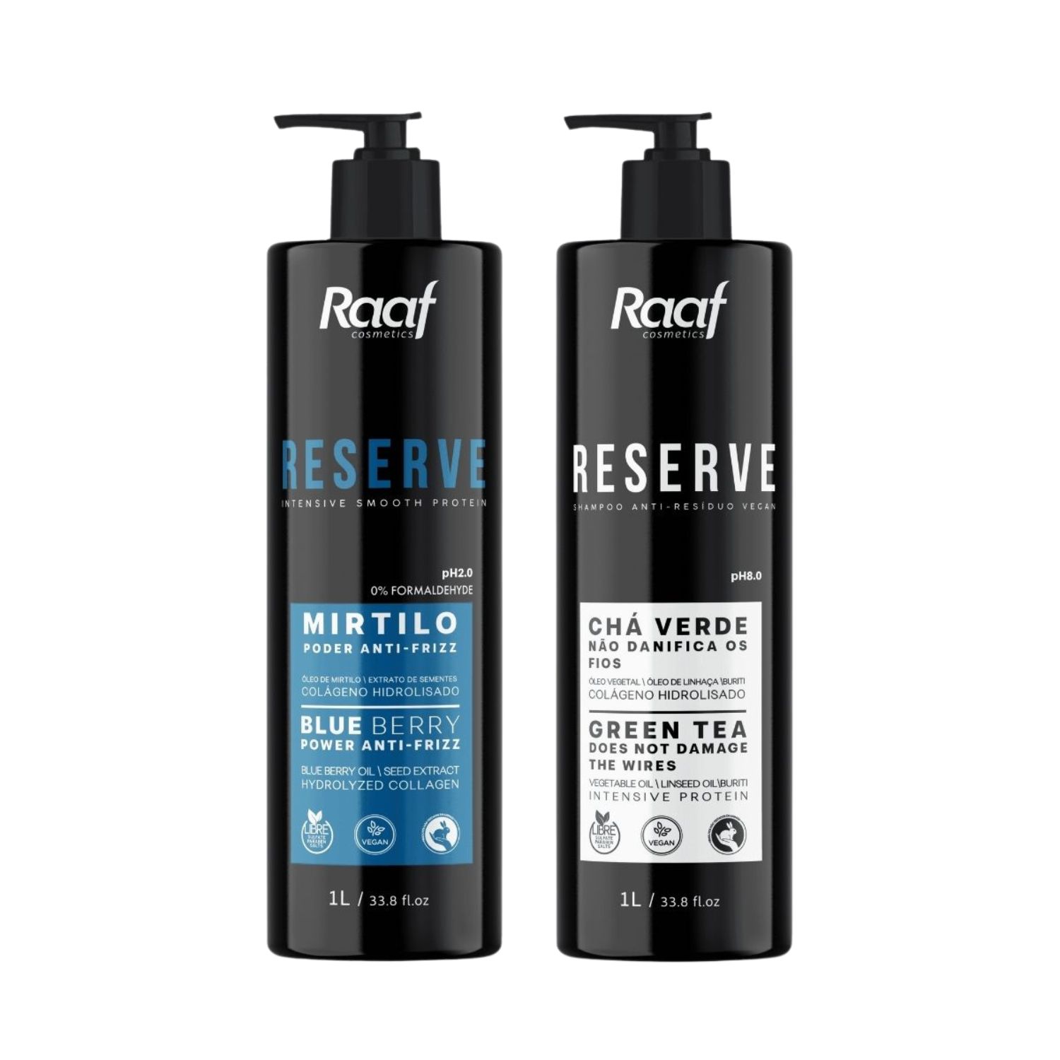 Kit Selagem Orgânica Reserve Progressiva Blue Berry + Shampoo Antirresíduo Raaf – 1l
