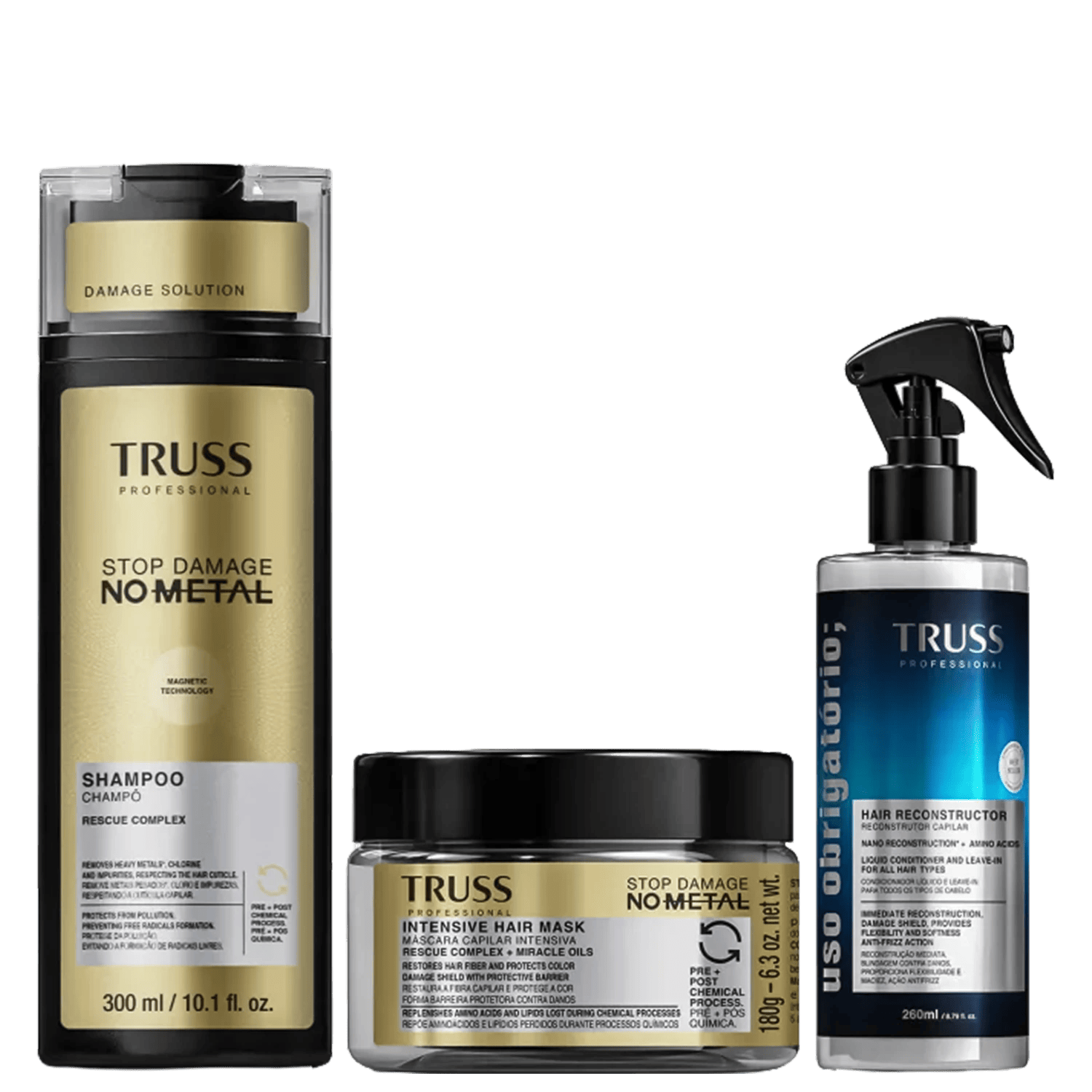 Kit Truss No Metal Limpeza e Reconstrução (3 Produtos)