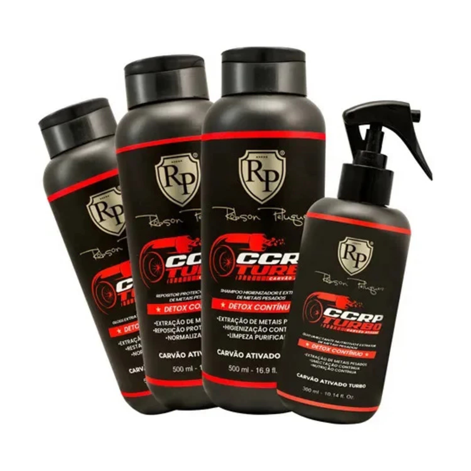 Kit Carvão Ativado 4 Itens Ccrp Turbo 500ml Robson Peluquero