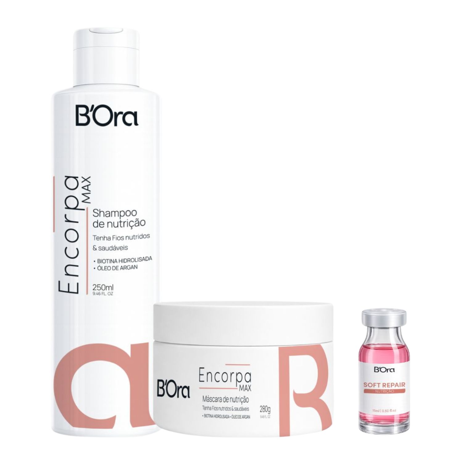 Kit Encorpa Max Shampoo 250ml + Máscara 280g + Ampola Nutrição - B'Ora
