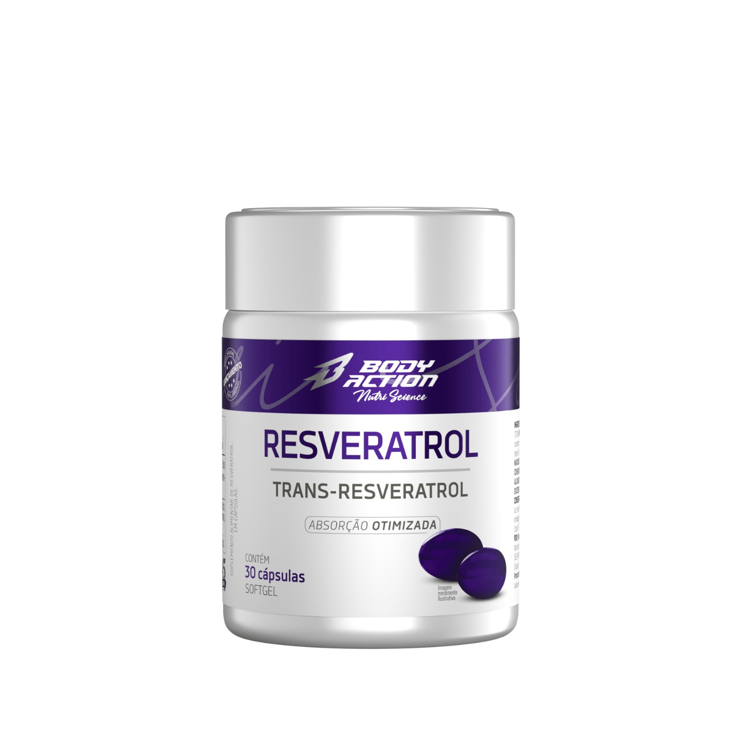 Resveratrol - antioxidante e antienvelhecimento celular - 30 cápsulas soft gel
