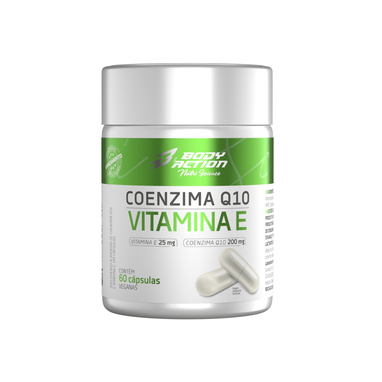 Coenzima Q10 com vitamina E - antienvelhecimento celular - 60 cápsulas veganas