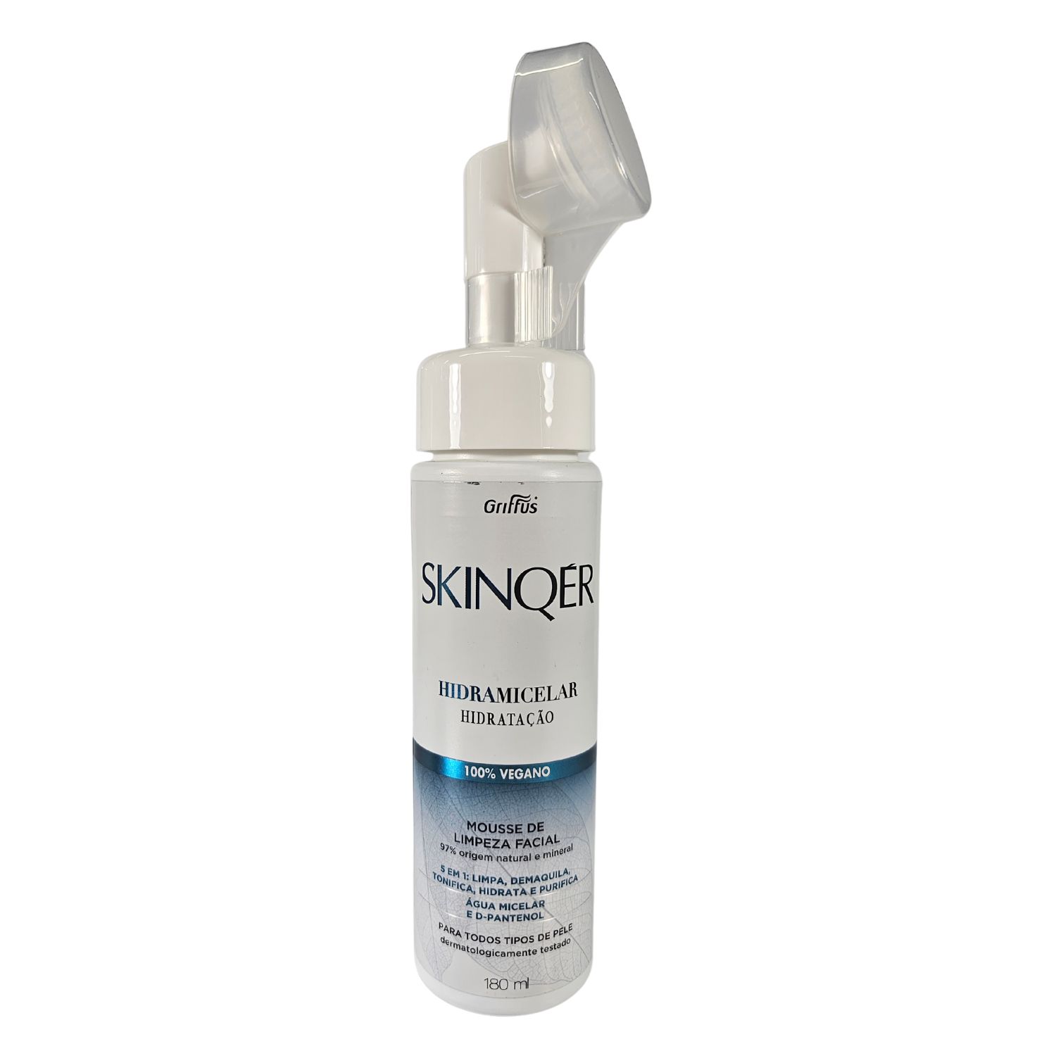 Griffus SKINQÉR Mousse de Limpeza Facial Hidramicelar Hidratação 100% Vegano 180ml