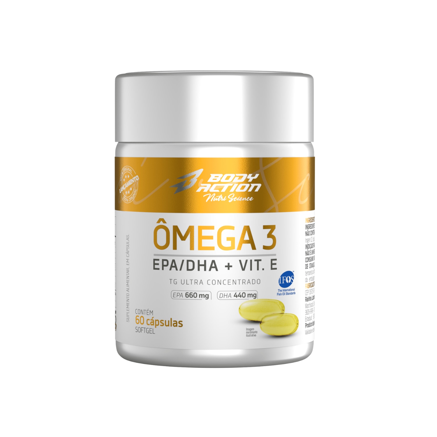 Ômega 3 + vitamina E - contra envelhecimento celular - 60 cápsulas soft gel