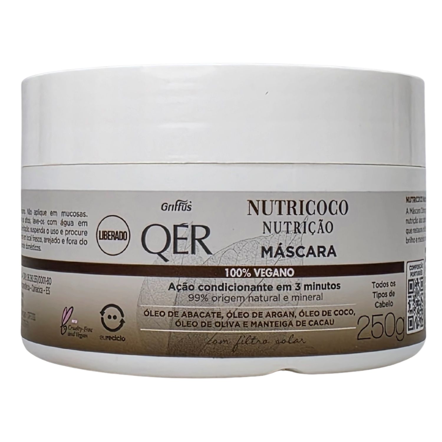Griffus QÉR Máscara Capilar Nutrição Nutricoco Vegano 250g