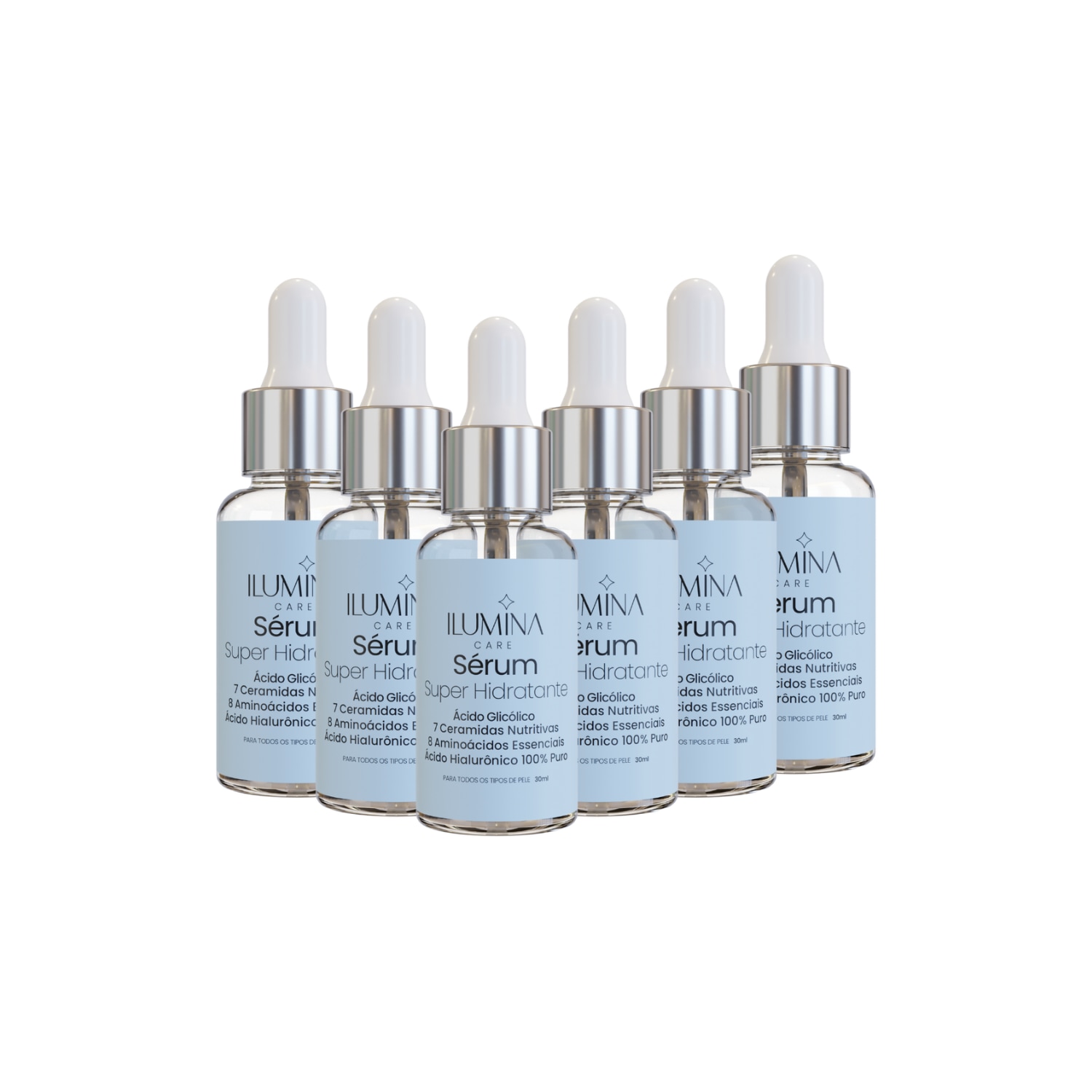Kit 6 Sérum Super Hidratante Anti Envelhecimento 30ml Ilumina Care