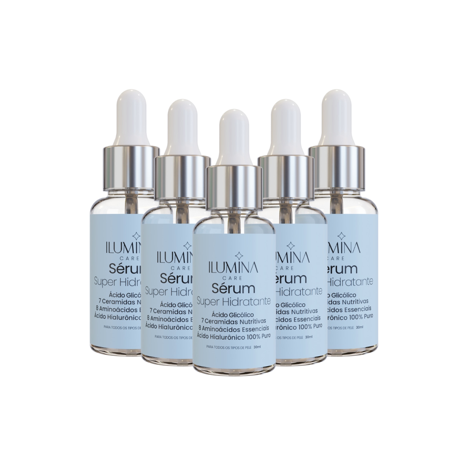 Kit 5 Sérum Super Hidratante Anti Envelhecimento 30ml Ilumina Care