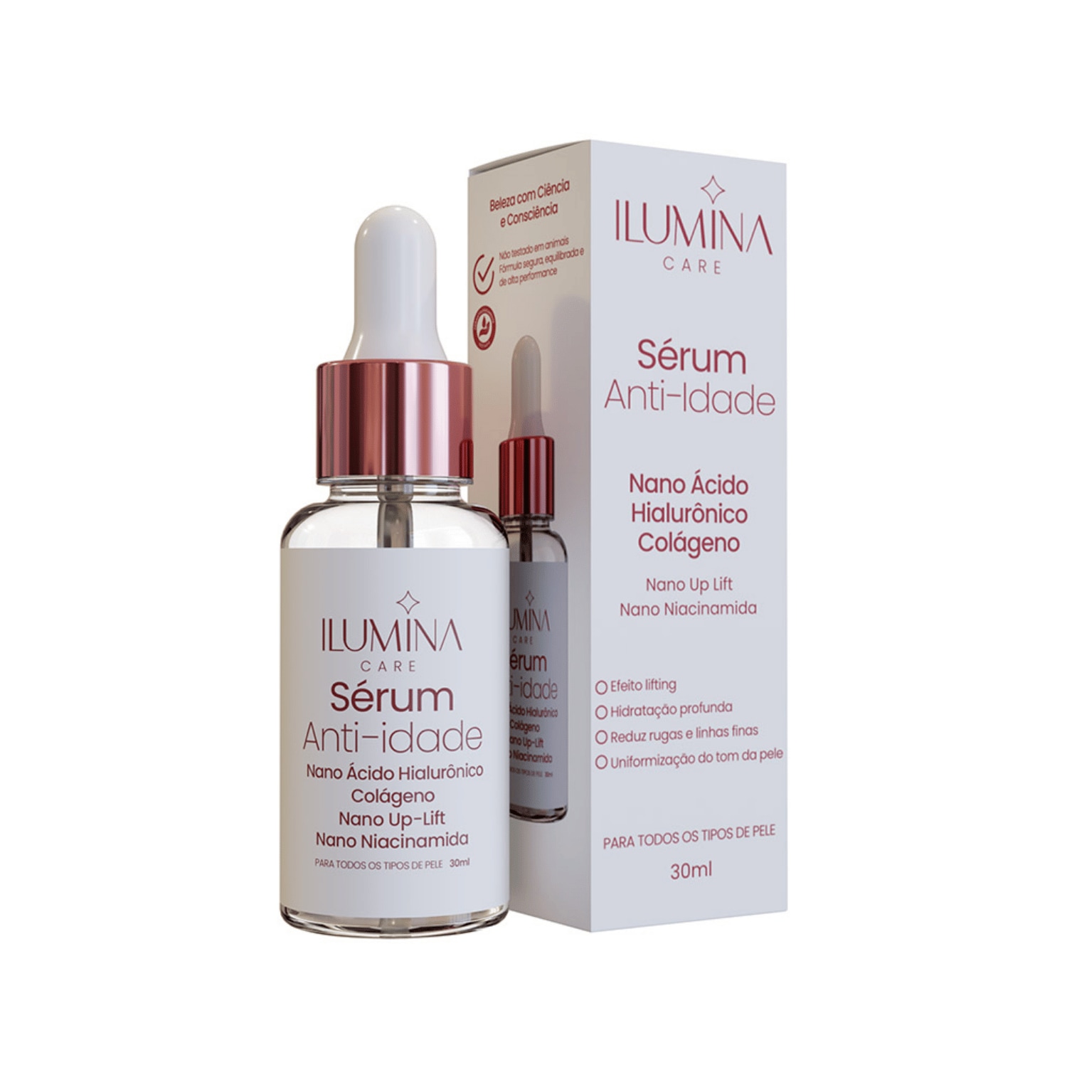 Sérum Facial Hidratante Anti-Idade 30ml Ilumina Care