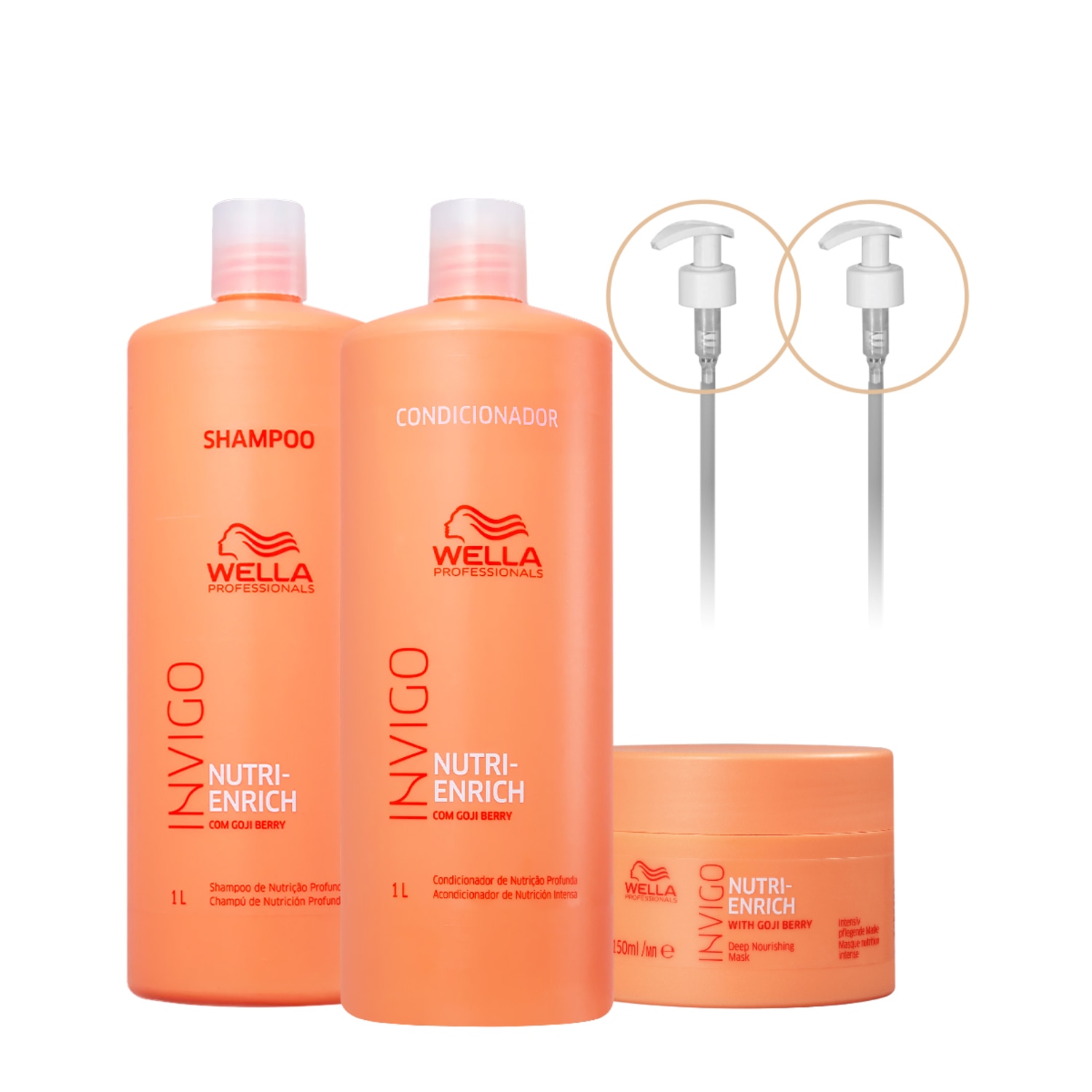 Kit Wella Professionals Invigo Nutri-Enrich Salon Máscara Válvula (5 produtos)