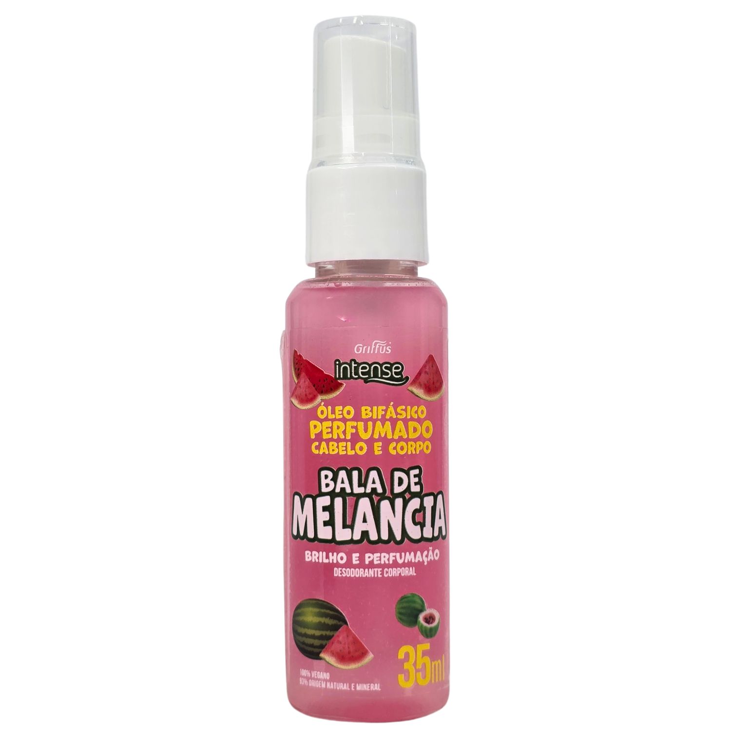 Griffus Intense Óleo Bifásico Perfumado Cabelo e Corpo Bala de Melancia Vegano 35ml