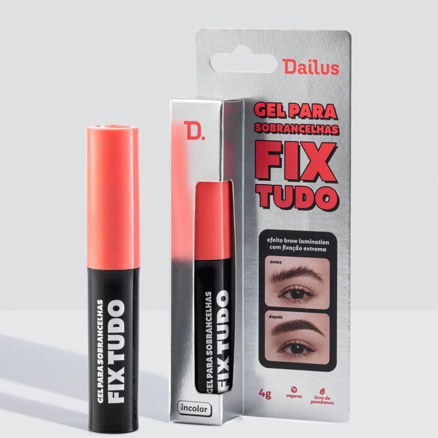 Gel Para Sobrancelhas Fix Tudo Incolor 4g - Dailus | Fixação Extrema e Efeito Brow Lamination