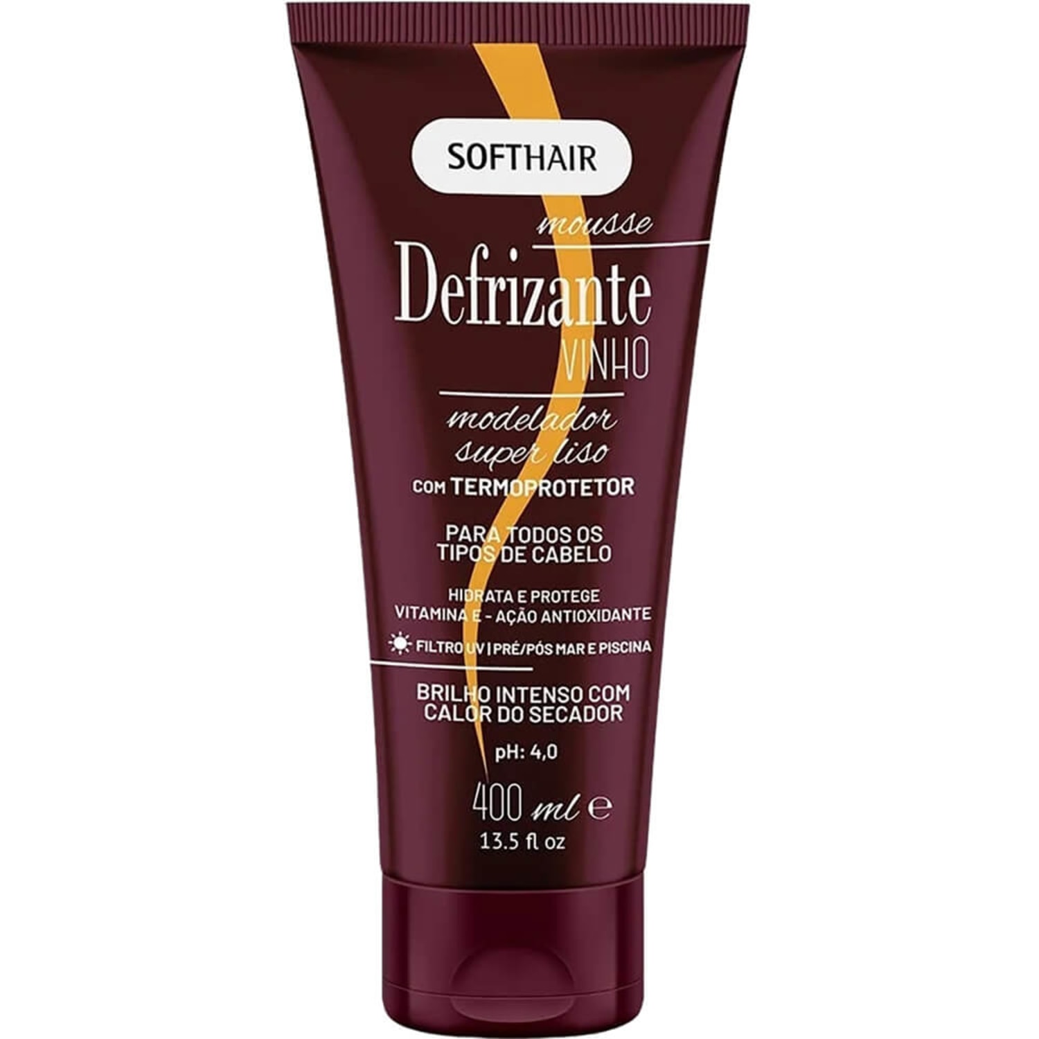Soft Hair Super Liso Vinho - Mousse Defrizante 400ml