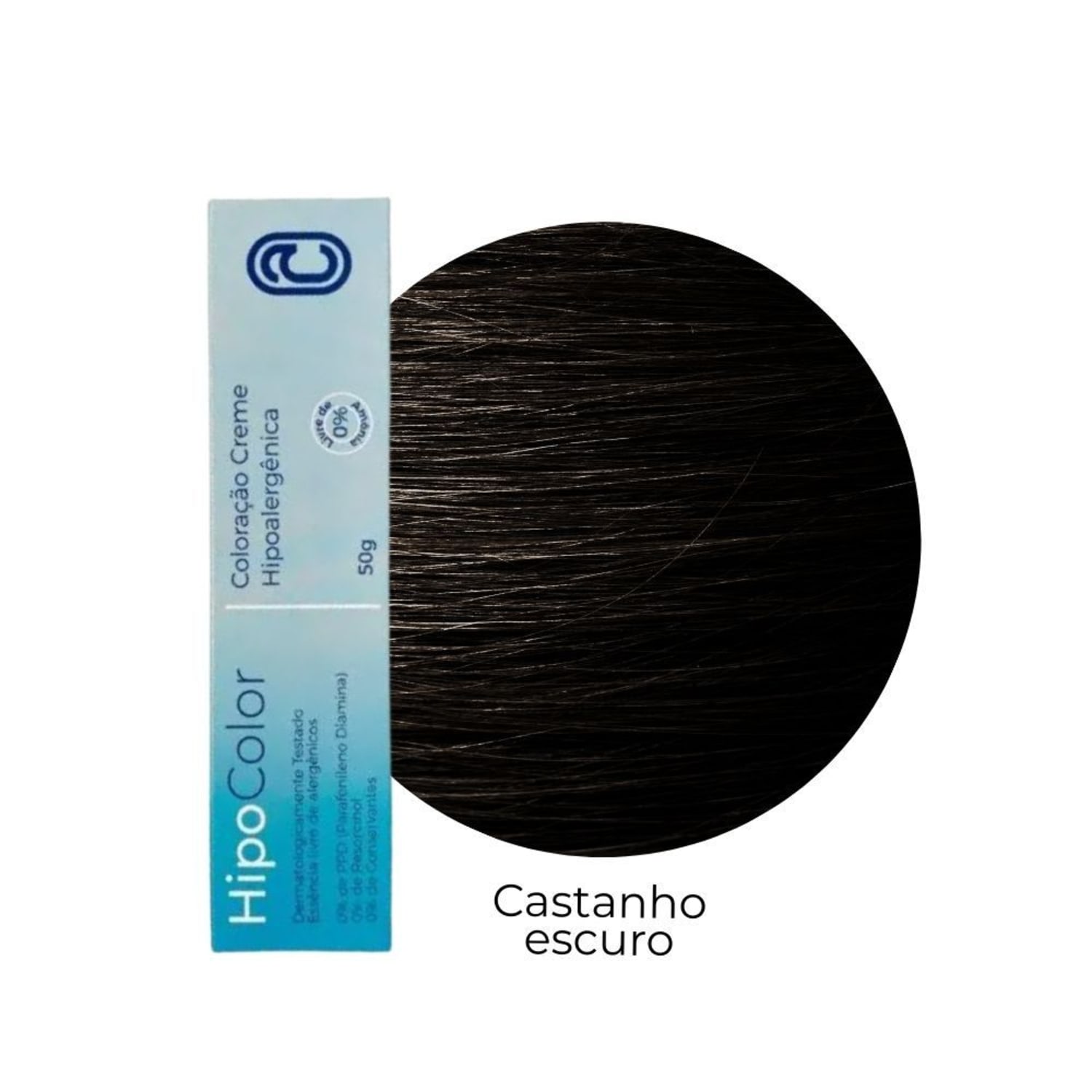 Tintura de Cabelo Hipocolor Allergic Center Cor:Castanho Escuro (3.0)