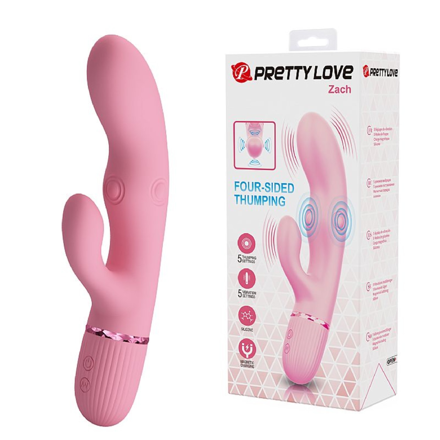 Vibrador de Ponto G e Clitóris com 4 Áreas Tapping Zach Pretty Love