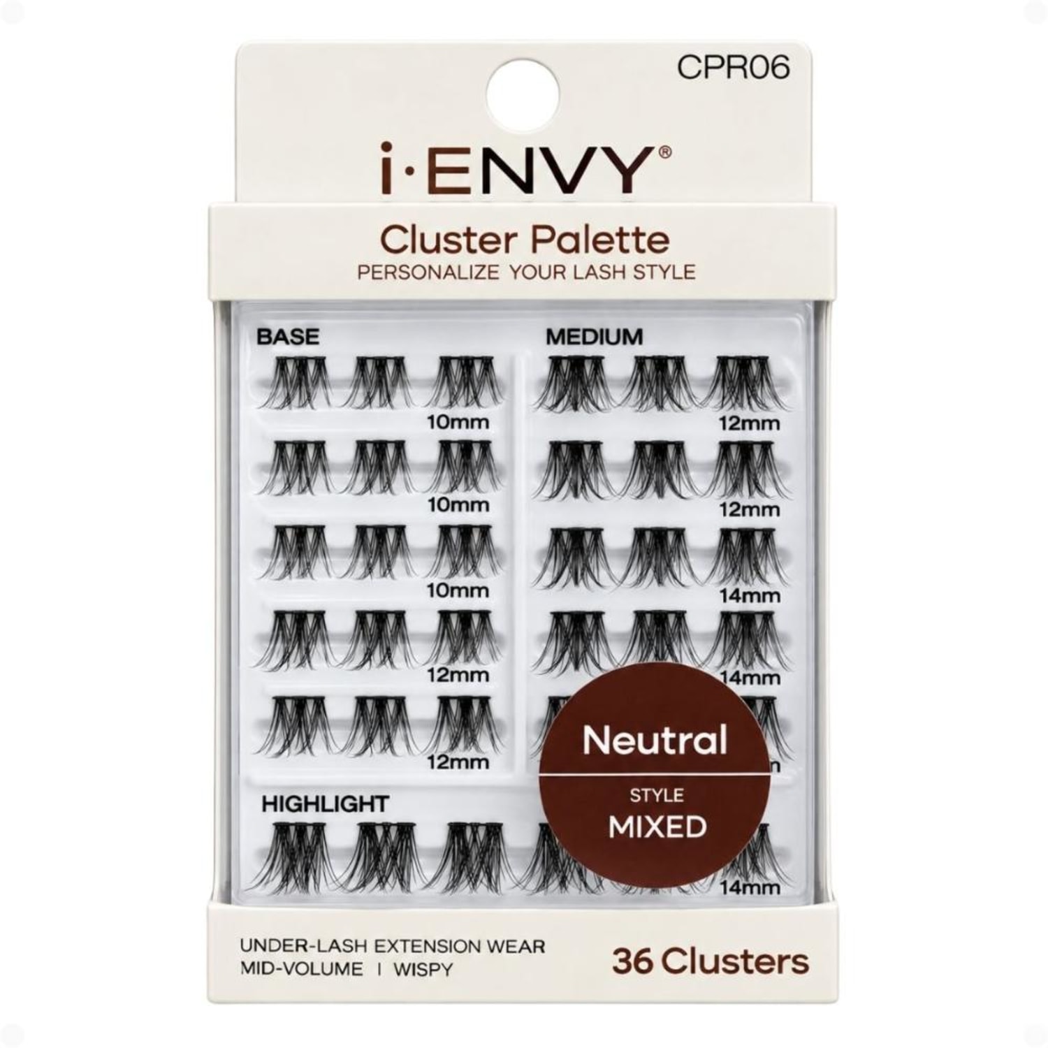 Paleta De Cílios Postiços Kiss Ny I-Envy Cluster Palette Neutral Style Mixed Cpr06