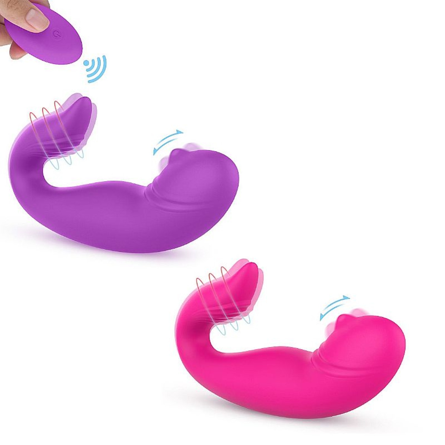 Vibrador de Ponto G com Controle sem Fio e Dedilhar Manny - Pink