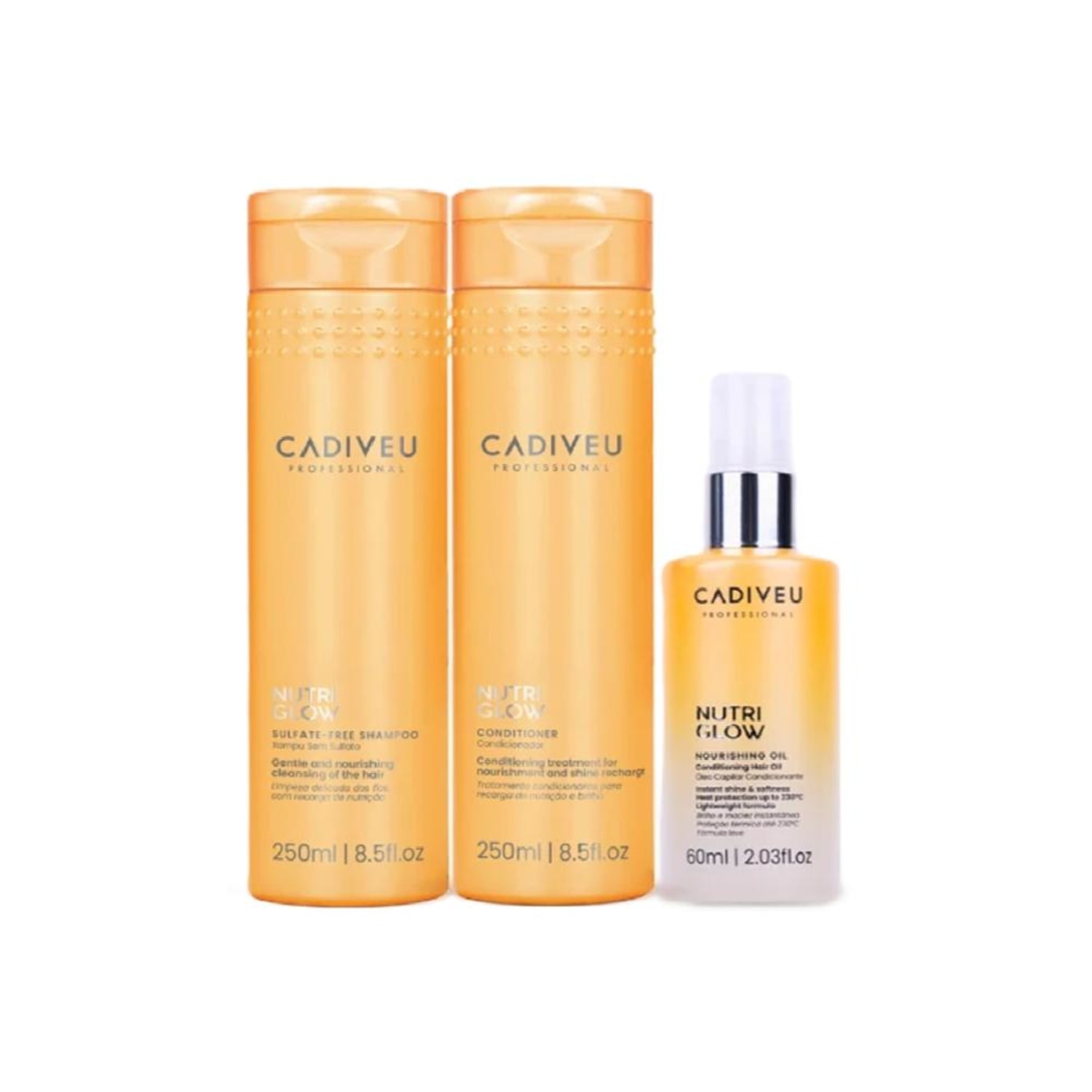 Kit Cadiveu Professional Nutri Glow - Shampoo & Condicionador 250ml + Nutri Oil 60ml
