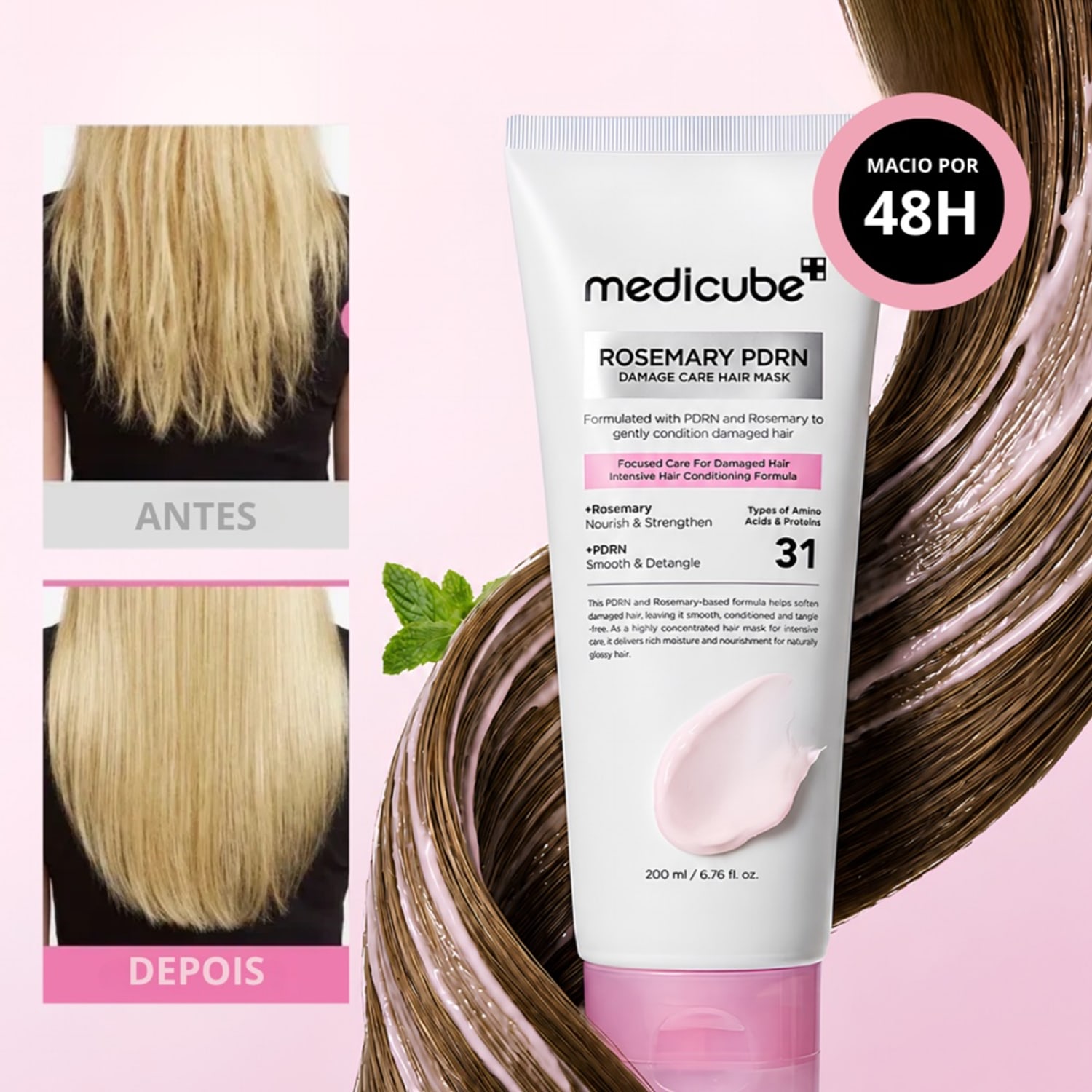 MEDICUBE Máscara Capilar Reparadora de Alecrim e PDRN 200ml