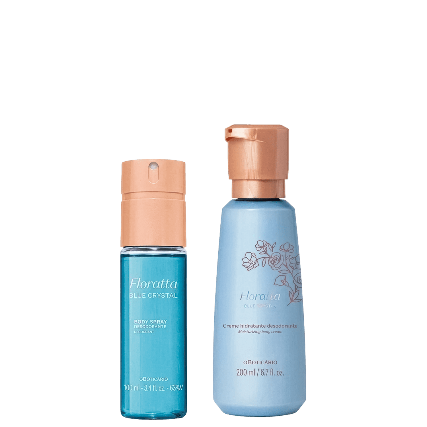 Combo Floratta Blue Crystal: Body Spray 100ml + Creme Corporal 200ml
