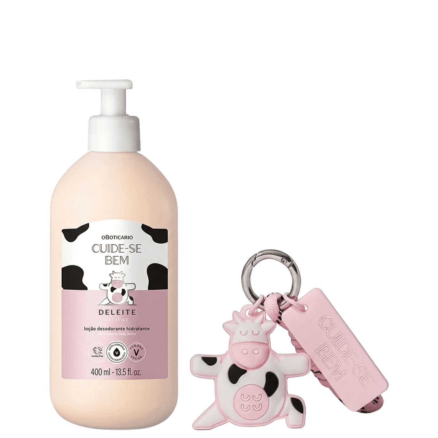Combo Cuide-se Bem Deleite: Loção Corporal 400ml + Chaveiro Vaquinha