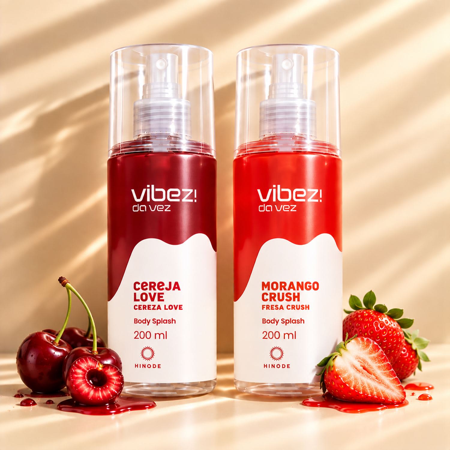 Kit 2 Body Splash Vibez da Vez! Morango Crush + Cereja Love