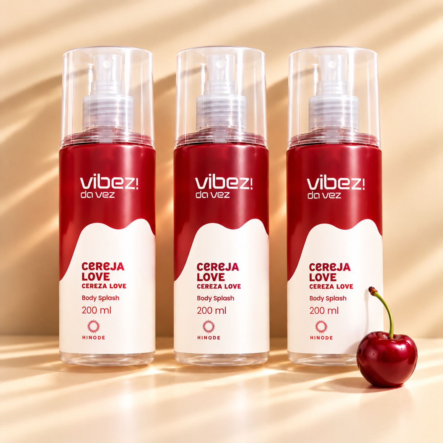 Kit 3 Body Splash Vibez da Vez! Cereja Love