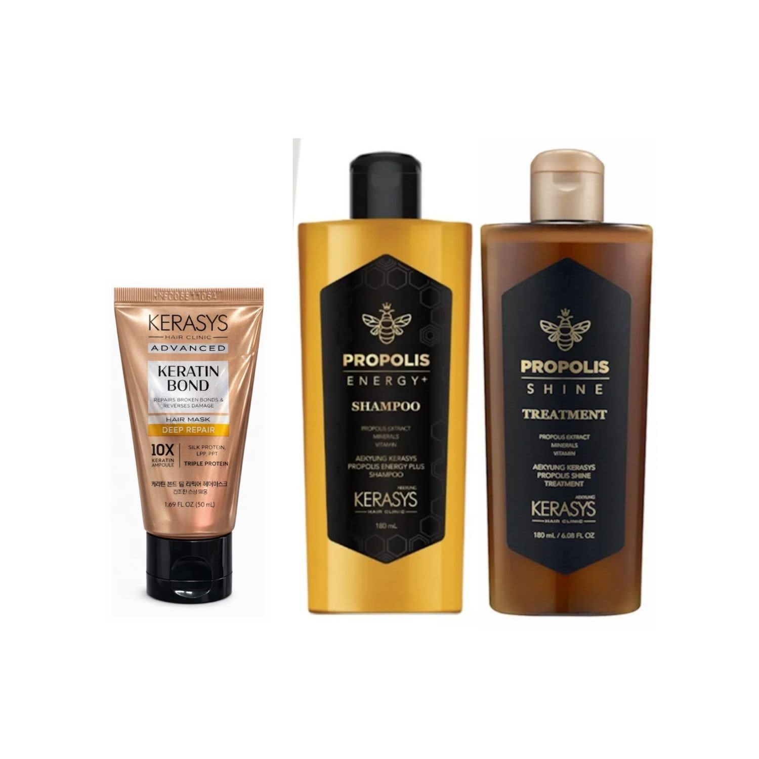 Kerasys Propolis Sh + Tratamento 180ml + Mini Deep Repair 50ml