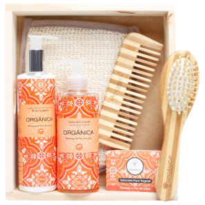 Kit Banho Orgânica Natural Pêssego & Flor de Lótus (6 produtos)