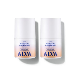 Kit Cristal Natural Alva: Dupla 2 Desodorantes Roll on 50ml 12 Horas de Proteção Citrus