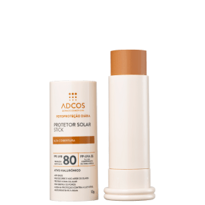 Adcos Fotoproteção Diária Stick FPS80 Pecan - Protetor Solar Facial com Cor 12g