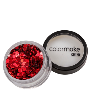 Colormake Shine Formatos Coração Vermelho - Glitter 2g