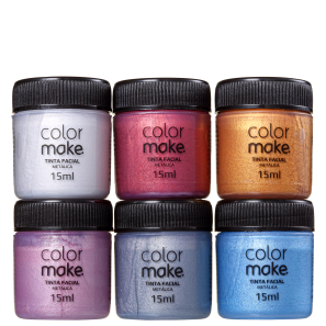 Kit Colormake Tinta Metálica Cartela (6 Unidades)