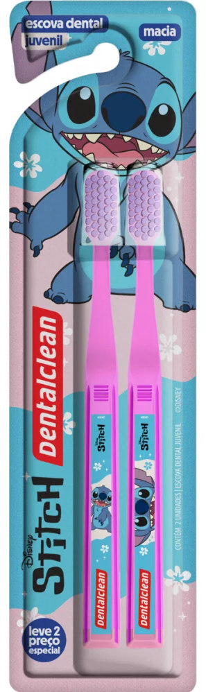 Kit Gel + Escova Stitch DentalClean L2PE (Macia) - Rosa
