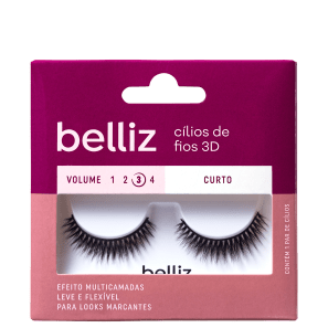 Belliz 3D Volume 3 Curto 206 - Cílios Postiços