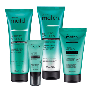 Combo Match Respeito aos Lisos Manutenção: Shampoo + Condicionador + Máscara + Protetor Térmico