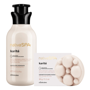 Combo Nativa SPA Karité: Loção Desodorante 400ml + 1 Sabonete em Barra