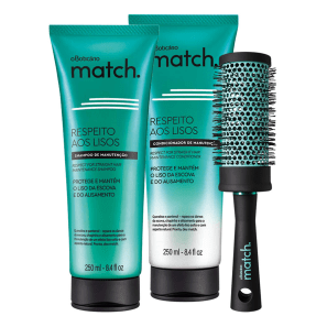 Combo Respeito aos Lisos: Shampoo + Condicionador + Escova para Modelar e Alisar