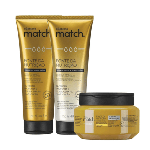 Combo Match Fonte Da Nutrição Fios Finos: Shampoo + Condicionador + Máscara Capilar