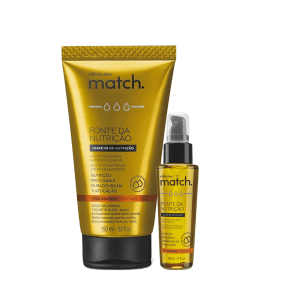 Combo Match Fonte Da Nutrição Fios Grossos: Creme Para Pentear + Óleo Capilar