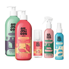 Kit Au.Migos Pets Banho a Seco + Limpa e Hidrata Patinhas (2 Produtos)
