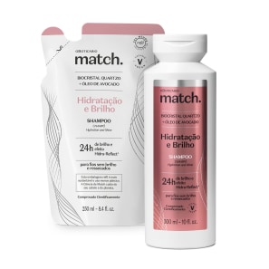 Combo Match Hidratação e Brilho: Shampoo 300ml + Refil 250ml